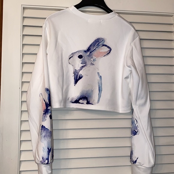 Watercolor Rabbit Print top - Picture 3 of 4